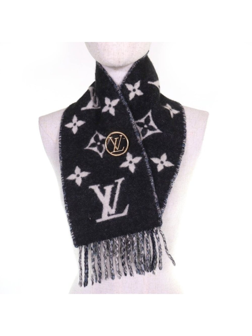Louis Vuitton Echarpe Mini Reykjavik Cashmere 100% LV with Circle Brooch - Picture 2 of 12